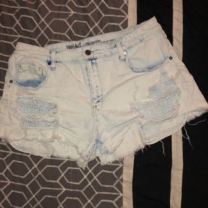 High Rise Cutoff Denim Shorts